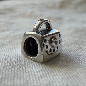 PANDORA CHARM | PURSE CZ | STERLING SILVER | 925 ALE | PINK STONE | AUTHENTIC